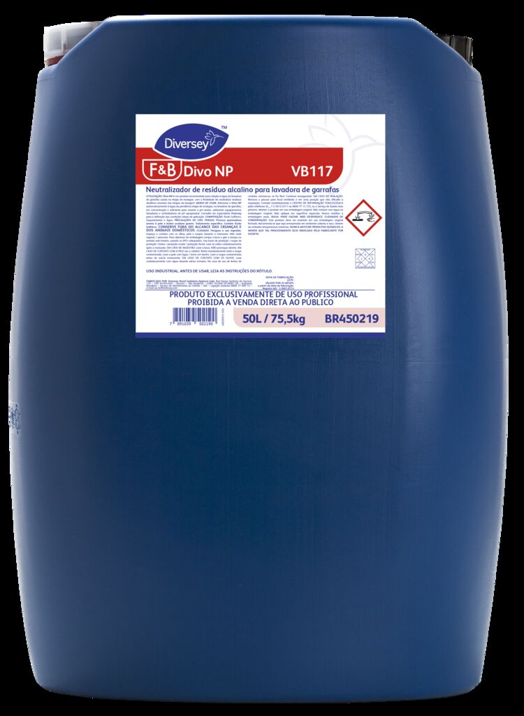 DIVO NP 50L - NEUTRALIZADOR DE RESÍDUO ALCALINO PARA LAVADORA DE GARRAFAS